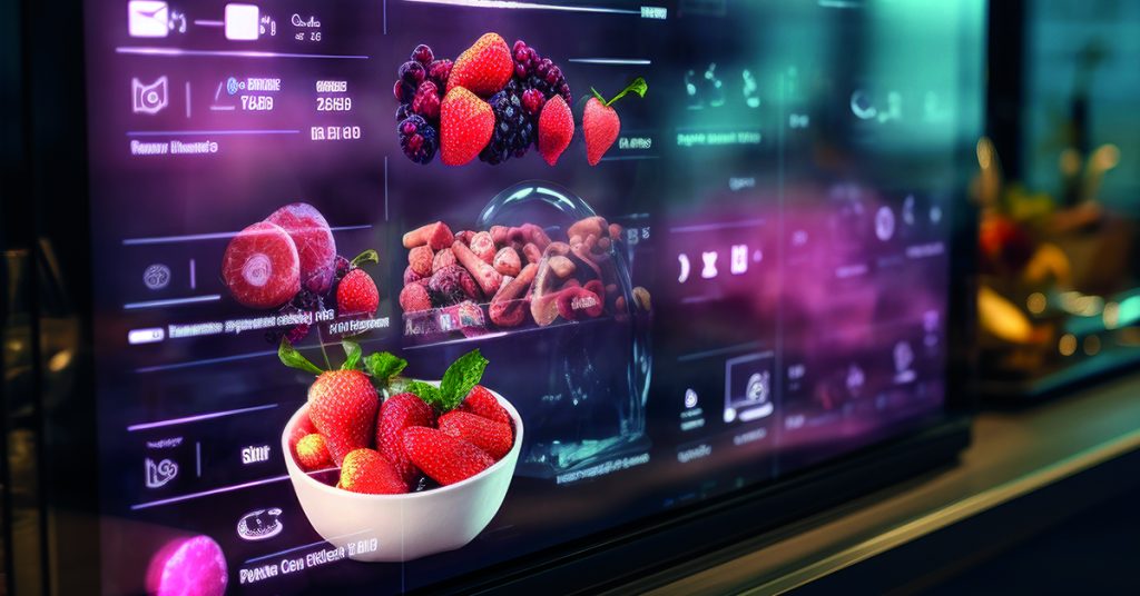 Un'immagine che rappresenta simbolicamente il rapporto tra intelligenza artificiale e cibo, AI for Food